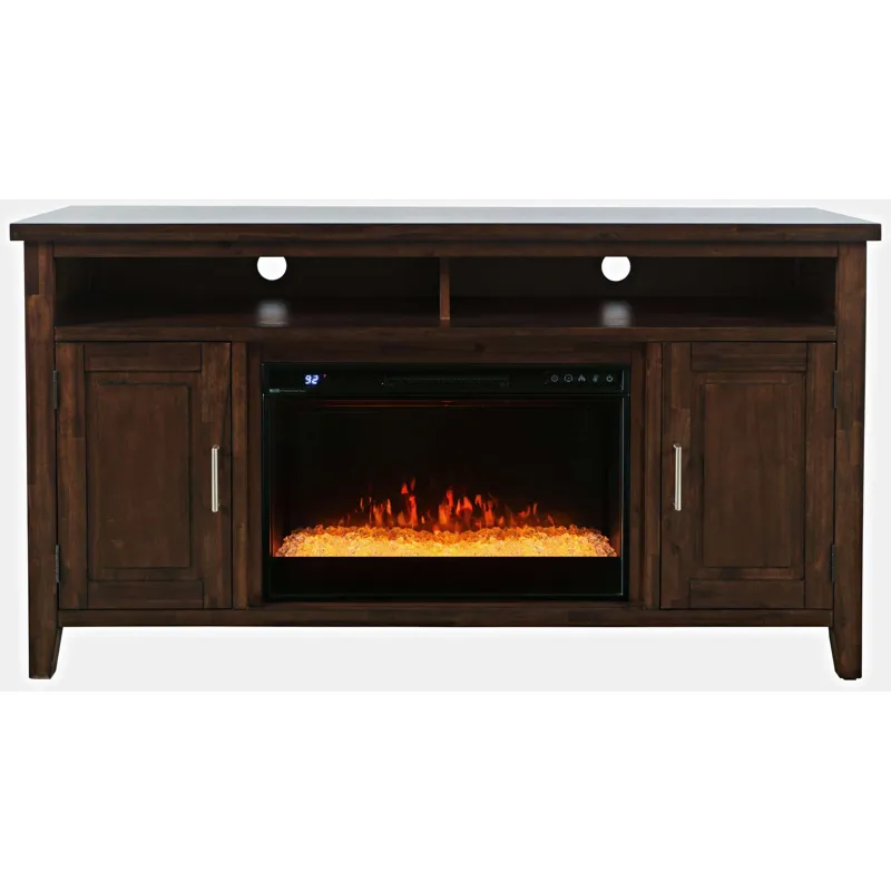 Urban Icon Contemporary 60-Inch Storage Console TV Stand With Electric Fireplace