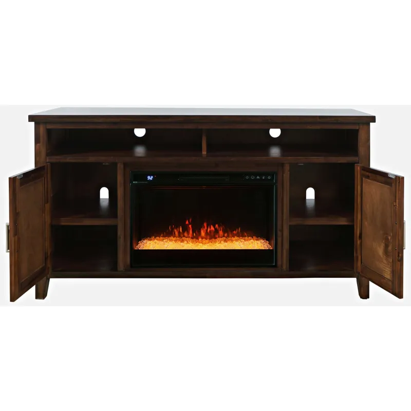 Urban Icon Contemporary 60-Inch Storage Console TV Stand With Electric Fireplace