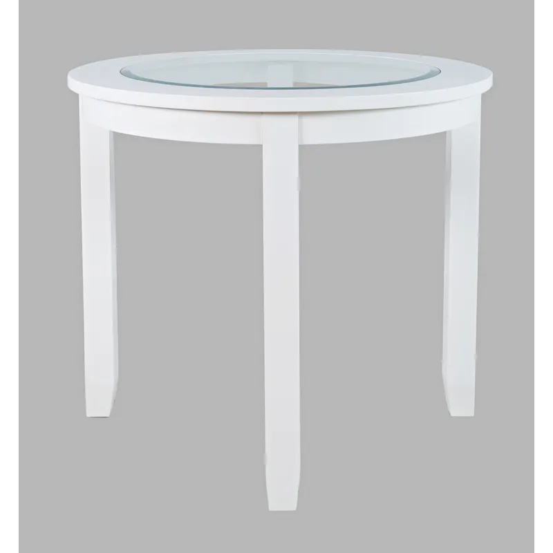 Urban Icon Contemporary 42\" Round Counter Height Glass Inlay Dining Table