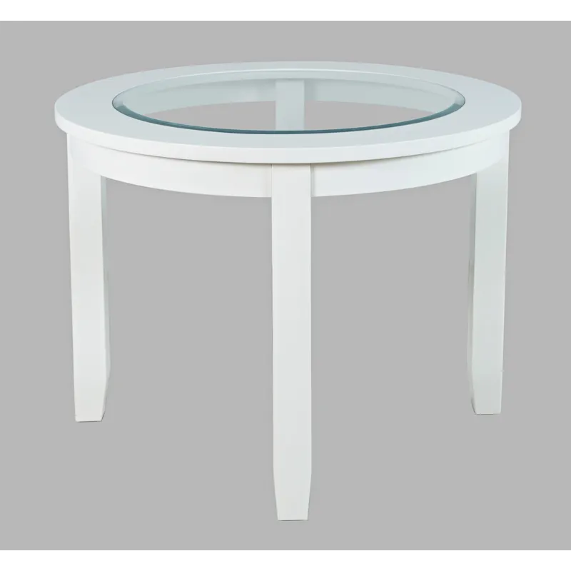 Urban Icon Contemporary 42\" Round Glass Inlay Dining Table