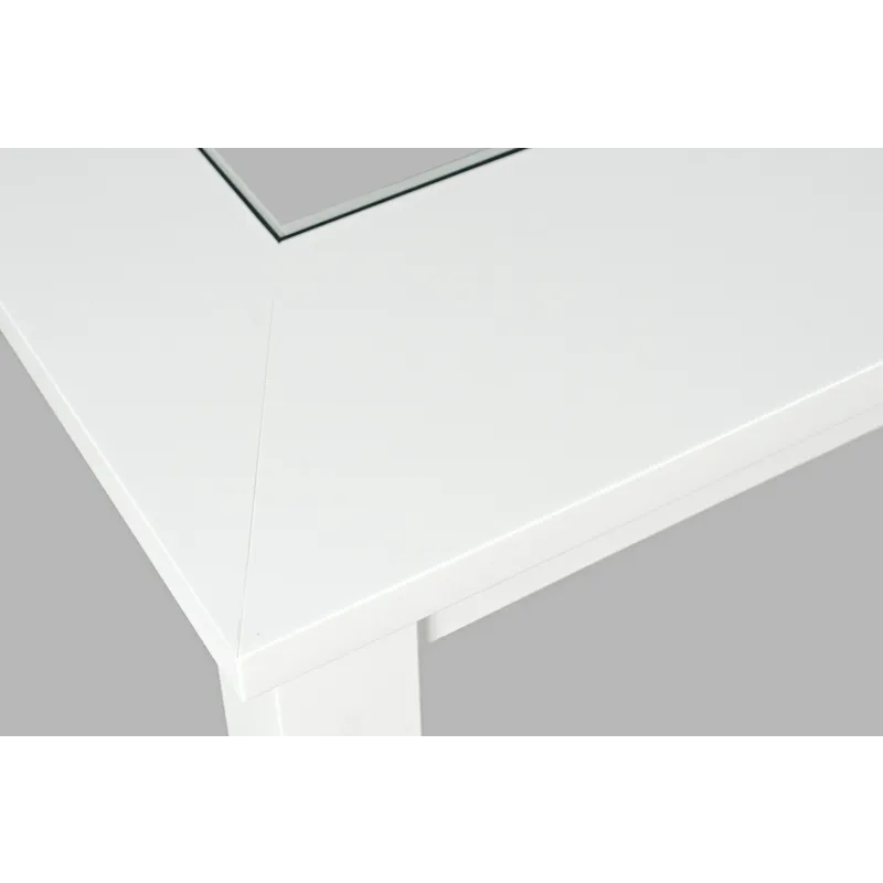 Urban Icon Contemporary 66\" Extension Glass Inlay Dining Table