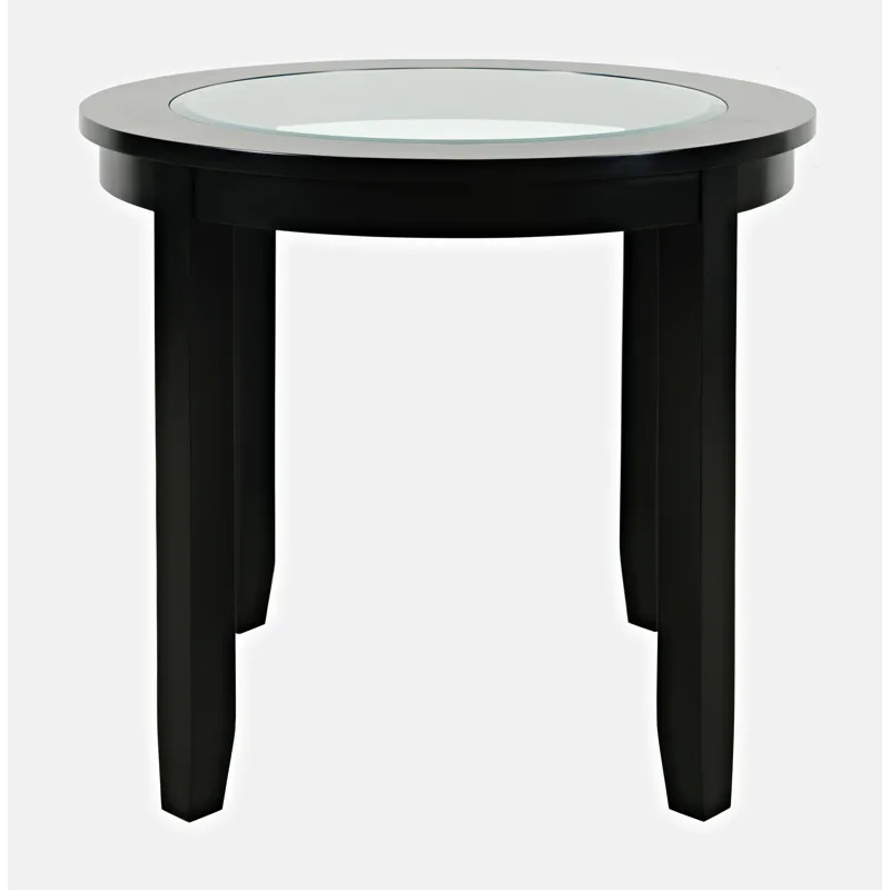 Urban Icon Contemporary 42\" Round Counter Height Glass Inlay Dining Table