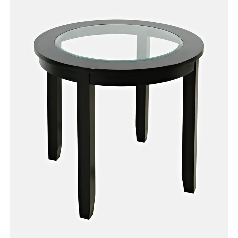 Urban Icon Contemporary 42\" Round Counter Height Glass Inlay Dining Table