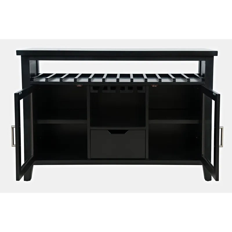 Urban Icon Contemporary 48\" Buffet Server With Wine Rack And Stemware Rack