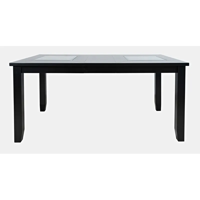 Urban Icon Contemporary 66\" Extension Glass Inlay Dining Table