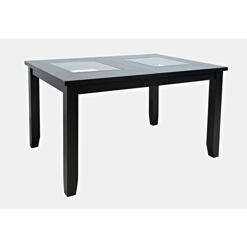 Urban Icon Contemporary 66\" Extension Glass Inlay Dining Table