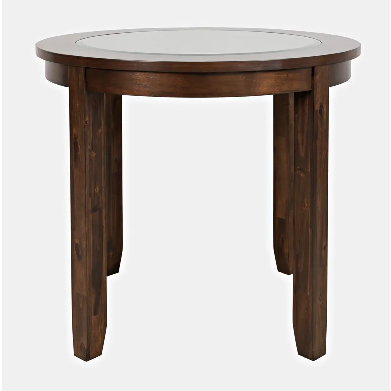 Urban Icon Contemporary 42\" Round Counter Height Glass Inlay Dining Table