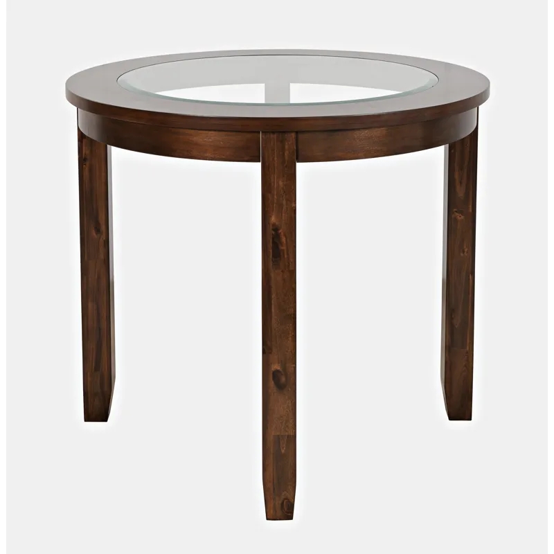 Urban Icon Contemporary 42\" Round Counter Height Glass Inlay Dining Table