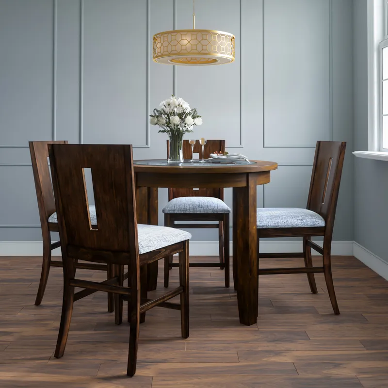 Urban Icon Contemporary 42\" Round Counter Height Glass Inlay Dining Table