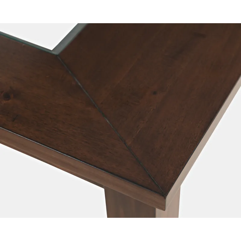 Urban Icon Contemporary 66\" Extension Glass Inlay Dining Table