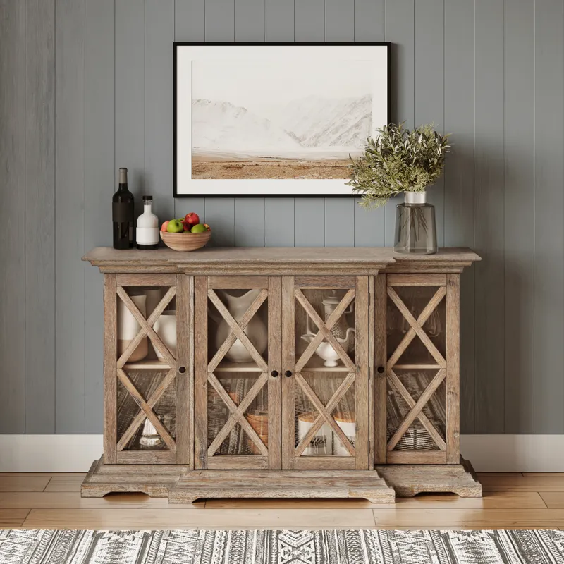 Carrington Small Breakfront Cabinet - Bisque