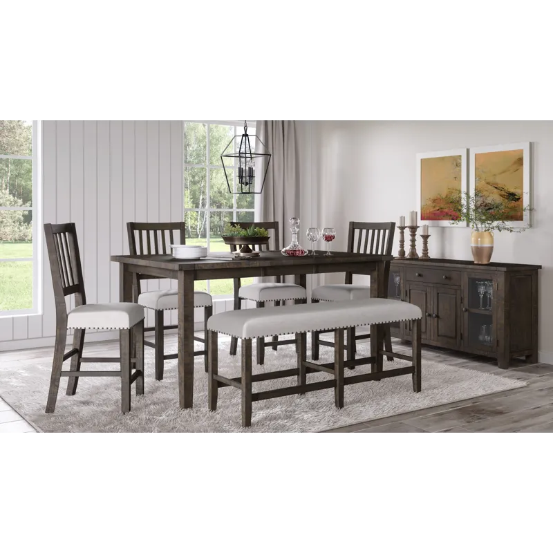 Willow Creek Distressed 78\" Extension Solid Wood Counter Height Table