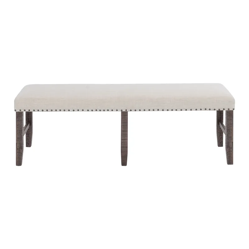 Willow Creek Distressed Solid Wood Upholstered Dining Bench