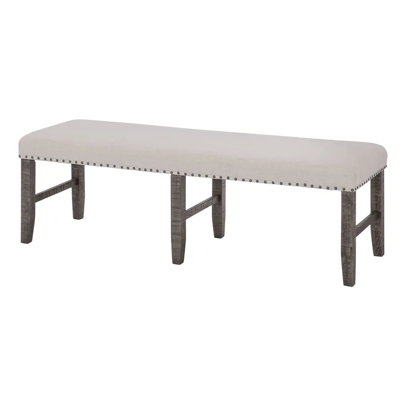 Willow Creek Distressed Solid Wood Upholstered Dining Bench