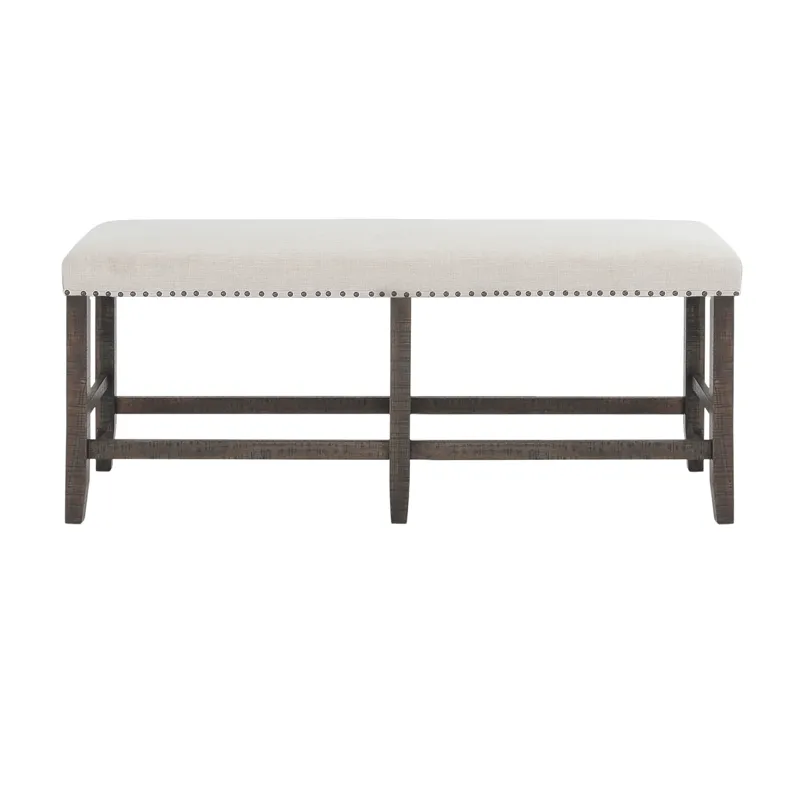 Willow Creek Distressed Solid Wood Counter Height Dining Bench