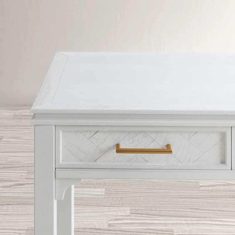 Gramercy Mid-Century Modern Chevron Three Drawer USB Charging Desk