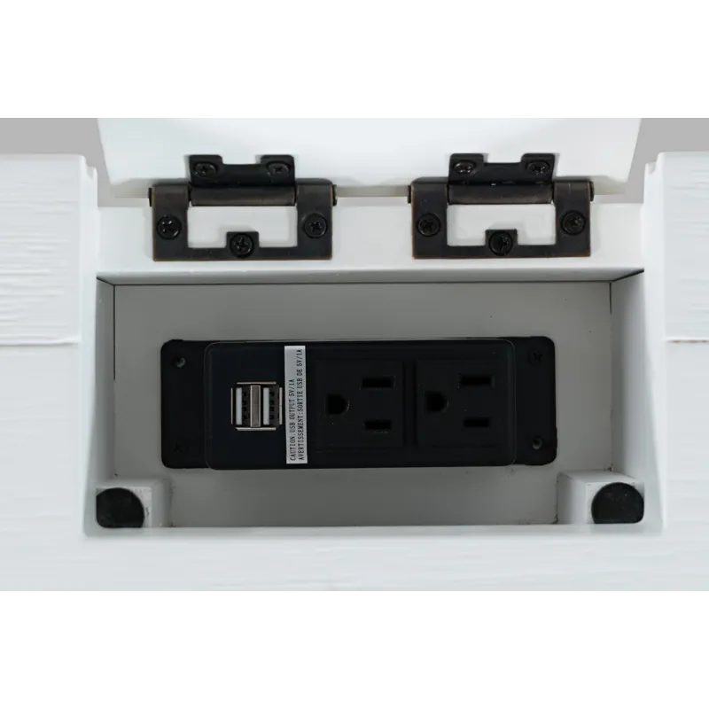 Gramercy Mid-Century Modern Chevron Three Drawer USB Charging Desk