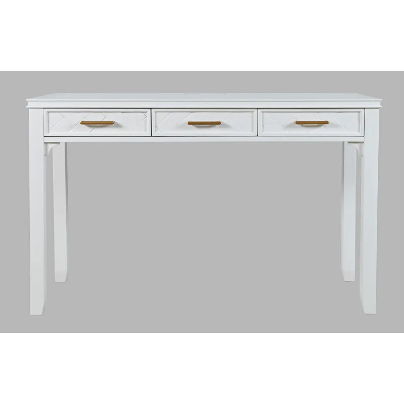 Gramercy Mid-Century Modern Chevron Three Drawer USB Charging Desk