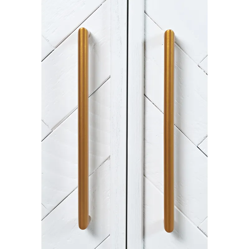 Gramercy Mid-Century Modern Chevron Three Door 60\" Accent Cabinet