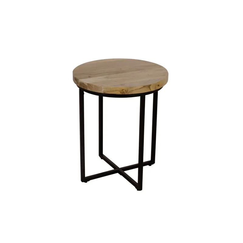 Ames Solid Wood Modern 20\" Round End Table