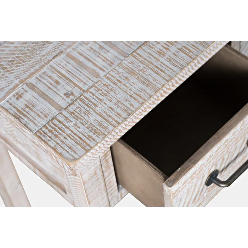 North Coast 42\" Washed Finish Three Drawer USB Charging Sofa Table