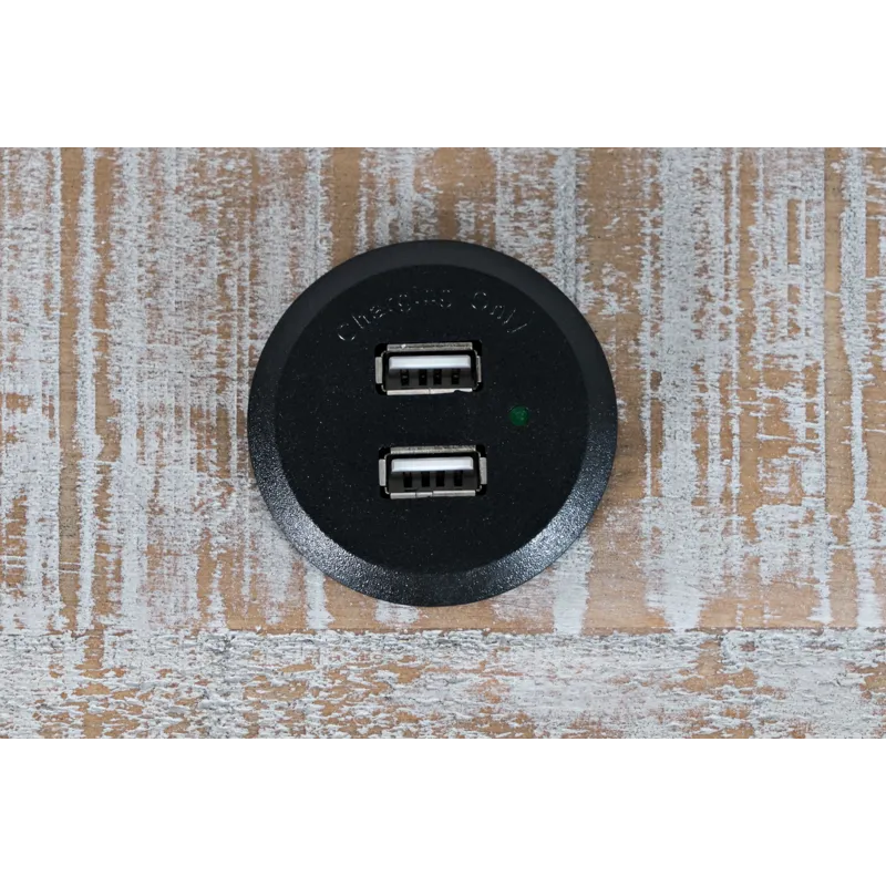 North Coast 42\" Washed Finish Three Drawer USB Charging Sofa Table