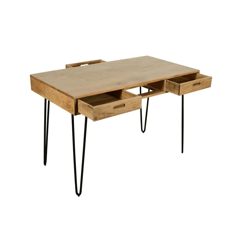 Rollins 52\" Solid Acacia Dining Set With Four Backless Barstools