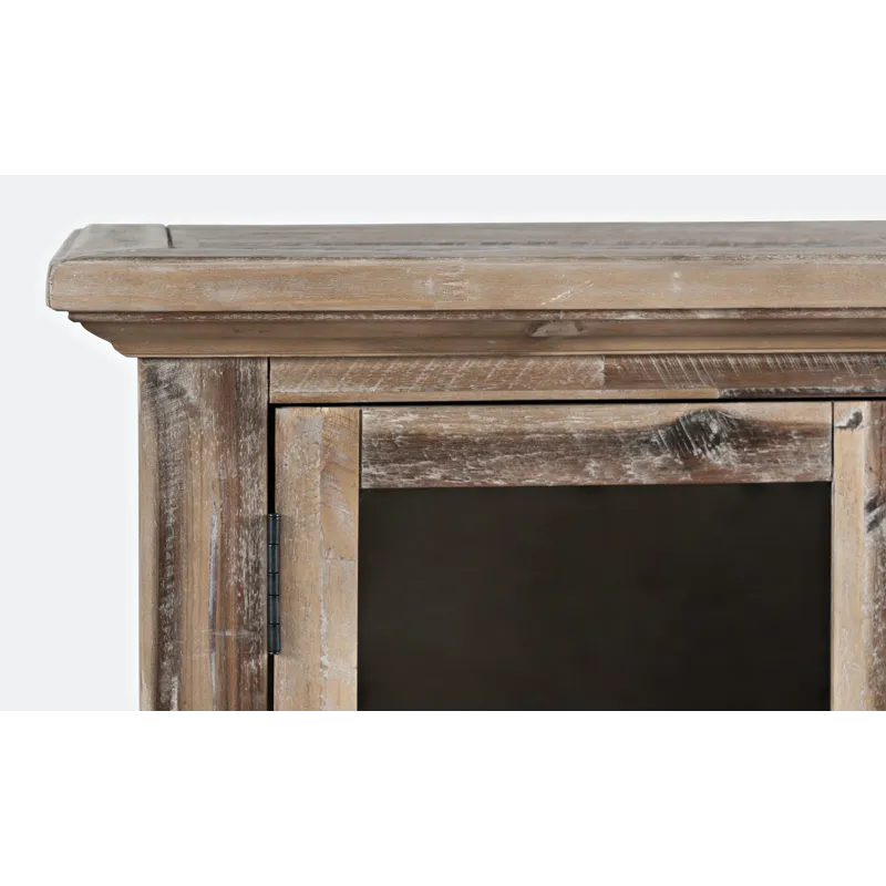 Rustic Shores 32\" Coastal Distressed Acacia Two-Door Accent Cabinet