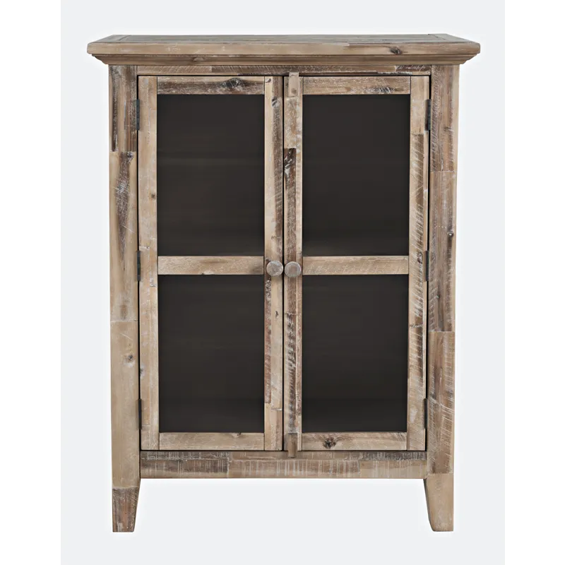 Rustic Shores 32\" Coastal Distressed Acacia Two-Door Accent Cabinet