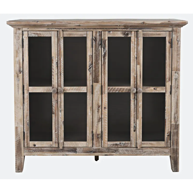 Rustic Shores 48\" Coastal Distressed Acacia Four-Door Accent Cabinet