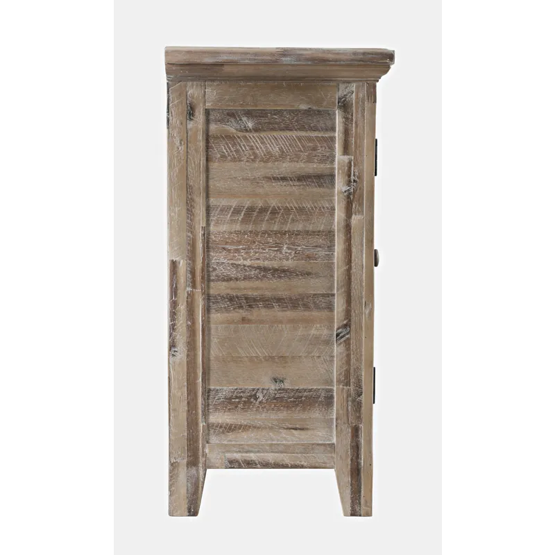 Rustic Shores 70\" Coastal Distressed Acacia Six-Door Sideboard Cabinet