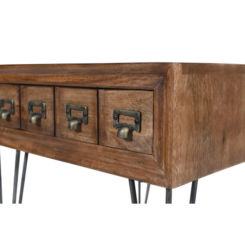 American Vintage Solid Wood Coffee Table With Apothecary Drawers