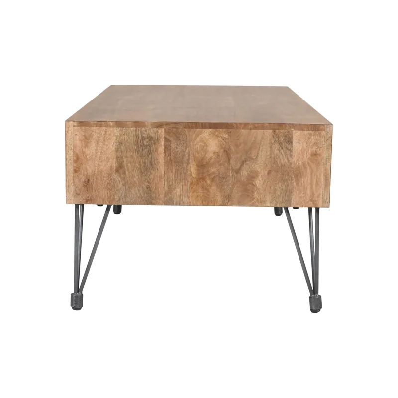 American Vintage Solid Wood Coffee Table With Apothecary Drawers