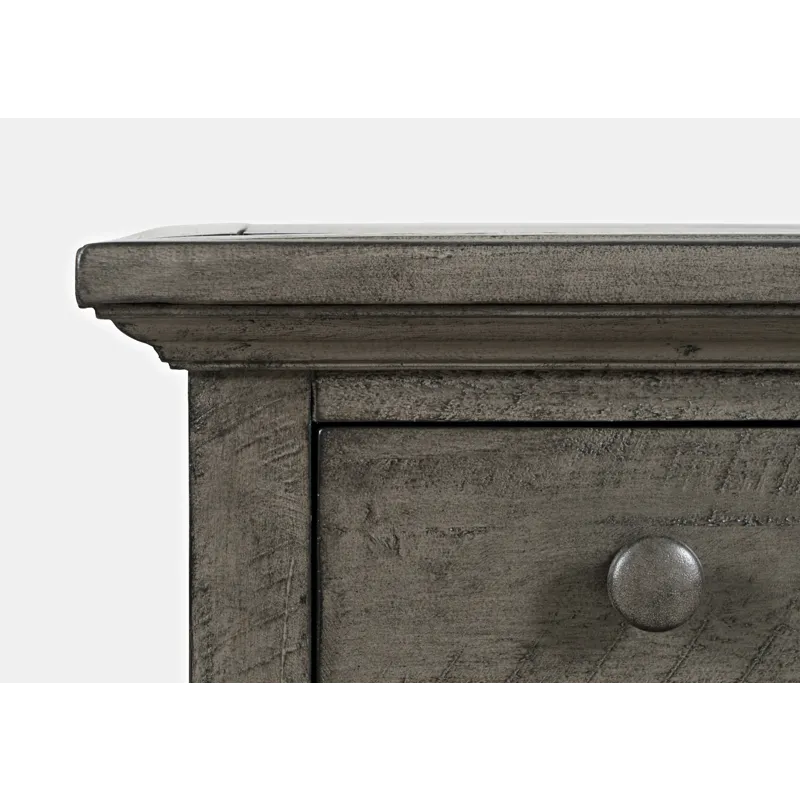 Rustic Shores Distressed Acacia USB Charging Chairside End Table