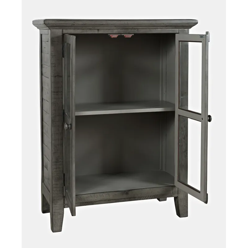 Rustic Shores 32\" Coastal Distressed Acacia Two-Door Accent Cabinet