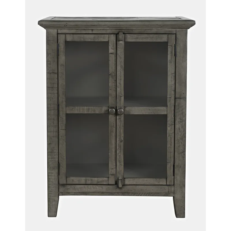 Rustic Shores 32\" Coastal Distressed Acacia Two-Door Accent Cabinet