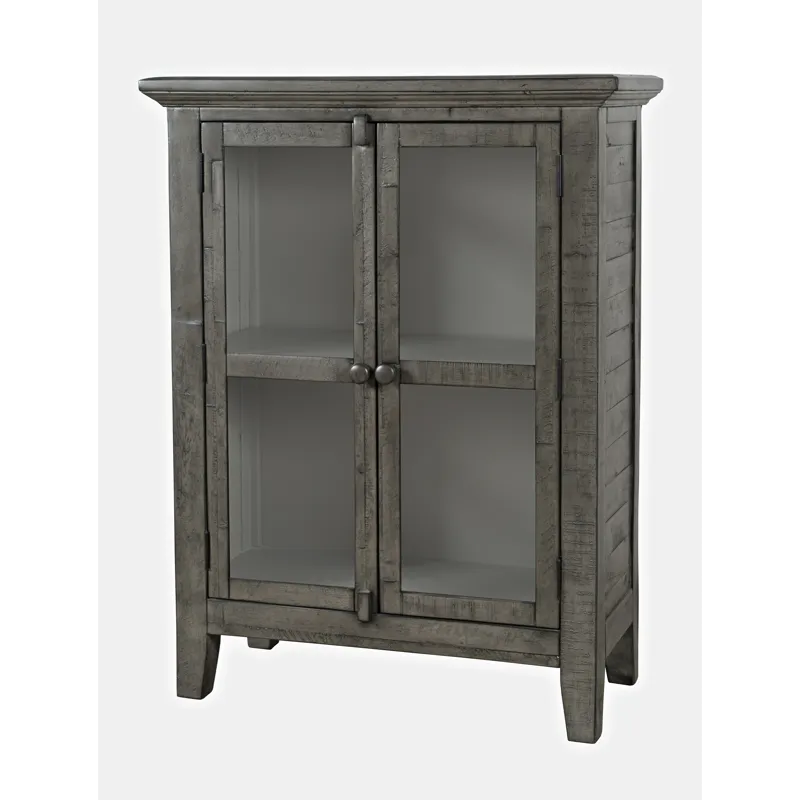Rustic Shores 32\" Coastal Distressed Acacia Two-Door Accent Cabinet
