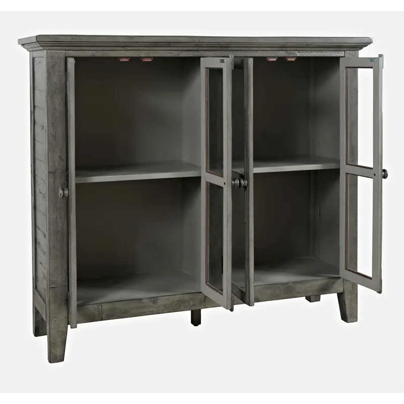 Rustic Shores 48\" Coastal Distressed Acacia Four-Door Accent Cabinet