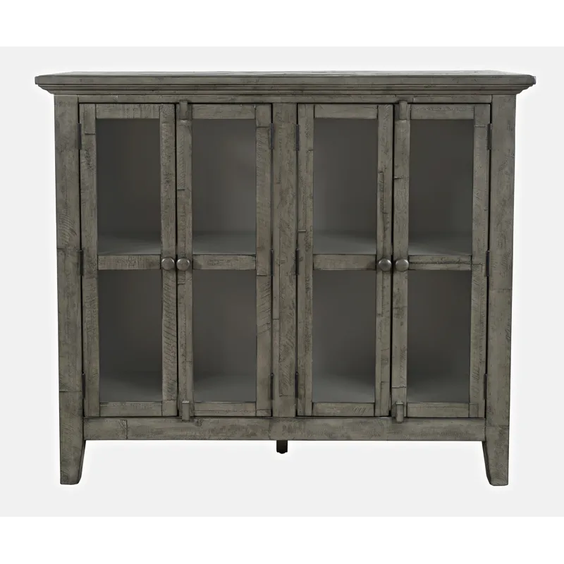 Rustic Shores 48\" Coastal Distressed Acacia Four-Door Accent Cabinet