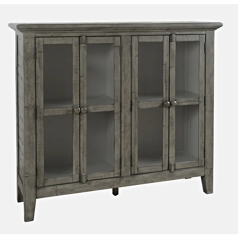 Rustic Shores 48\" Coastal Distressed Acacia Four-Door Accent Cabinet