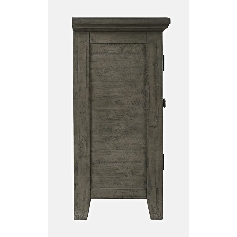 Rustic Shores 54\" Coastal Distressed Acacia Four-Door Credenza Cabinet