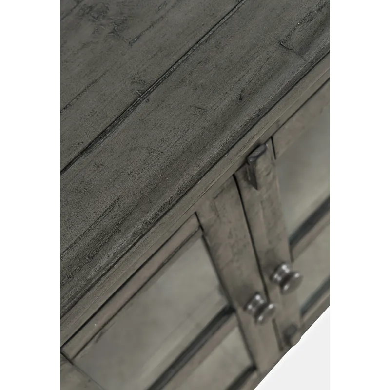 Rustic Shores 70\" Coastal Distressed Acacia Six-Door Sideboard Cabinet