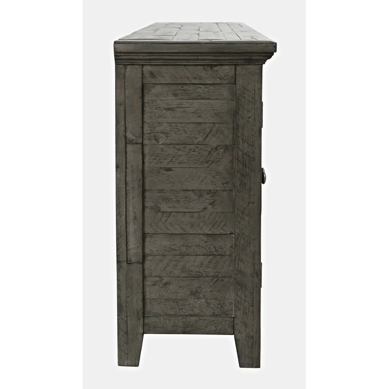 Rustic Shores 70\" Coastal Distressed Acacia Six-Door Sideboard Cabinet