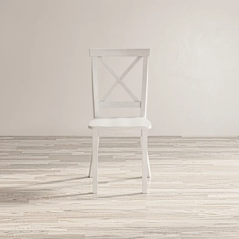 Eastern Tides Coastal Wire-Brushed Wood X-Back Acacia Dining Chair(Set Of 2)
