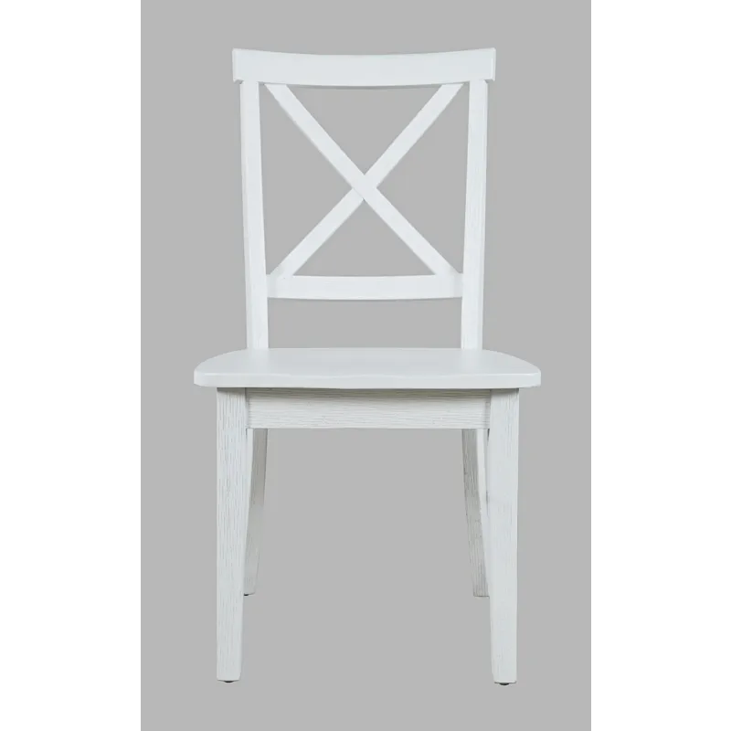 Eastern Tides Coastal Wire-Brushed Wood X-Back Acacia Dining Chair(Set Of 2)