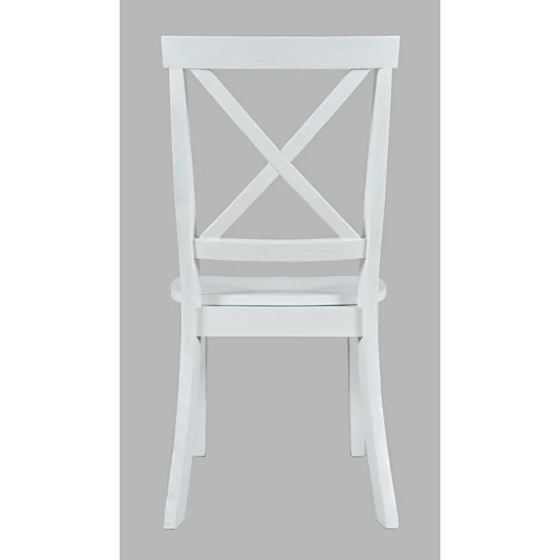 Eastern Tides Coastal Wire-Brushed Wood X-Back Acacia Dining Chair(Set Of 2)