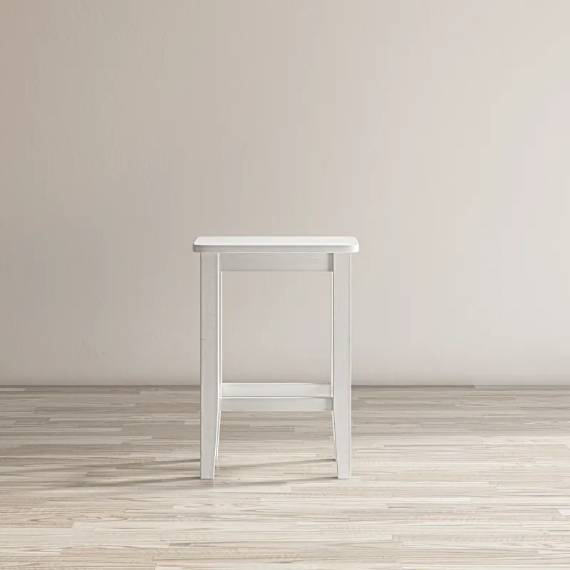 Eastern Tides Coastal Wire-Brushed Wood Backless Counter Barstool(Set Of 2)