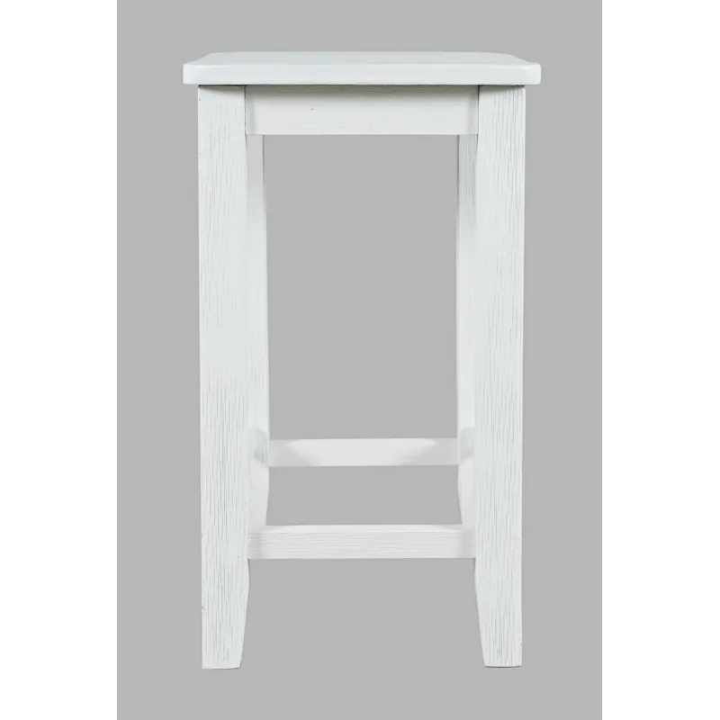 Eastern Tides Coastal Wire-Brushed Wood Backless Counter Barstool(Set Of 2)