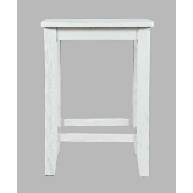 Eastern Tides Coastal Wire-Brushed Wood Backless Counter Barstool(Set Of 2)