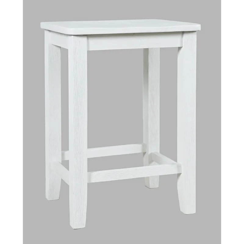 Eastern Tides Coastal Wire-Brushed Wood Backless Counter Barstool(Set Of 2)